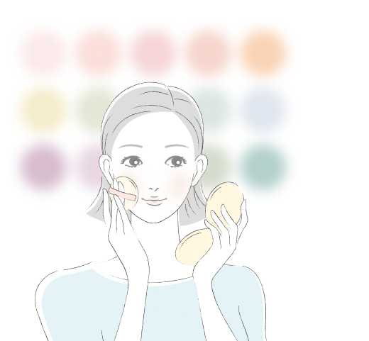 メイクをする女性