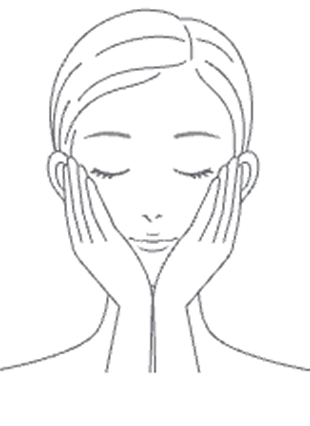 泡で優しく包み込むように顔全体を洗ってください。