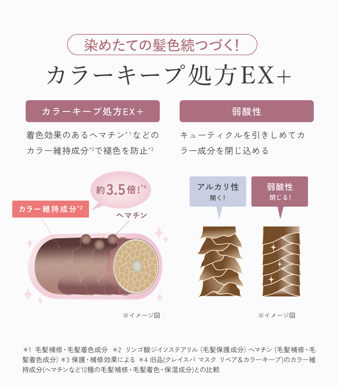 クレイスパ カラーキープ＆ダメージケアマスクは染めたての髪色つづくカラーキープ処方EX+