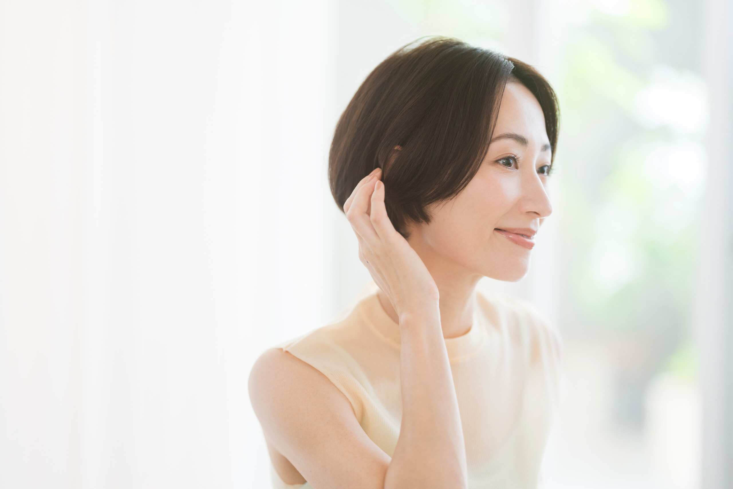 美髪の女性
