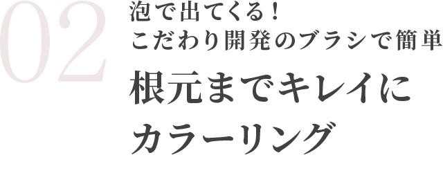 泡で出てくる！こだわり開発のブラシで簡単　根元までキレイにカラーリング