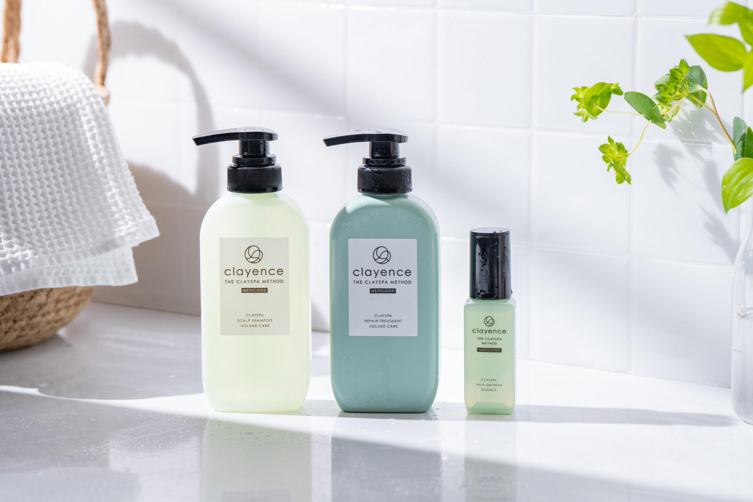 角版写真_clayence クレイスパ 薬用スカルプシャンプー ボリュームケア,clayence クレイスパ 薬用リペアトリートメント ボリュームケア,clayence クレイスパ 薬用育毛剤 ヘアグロウ