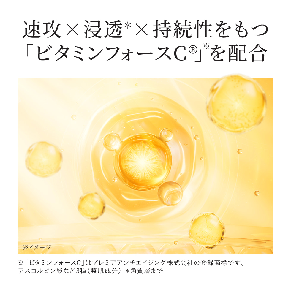 速攻×浸透×持続性をもつ「ビタミンフォースC®」を配合