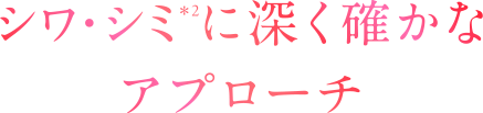 シワ・シミに深く確かなアプローチ