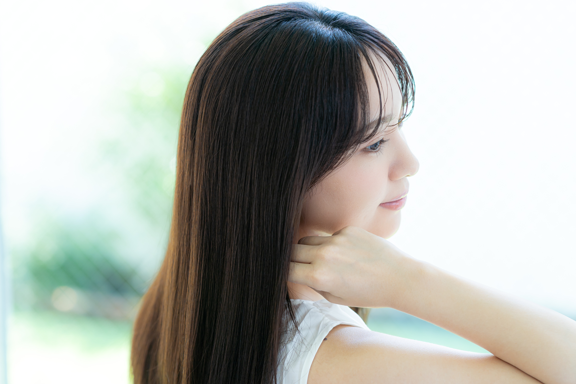 美髪の女性