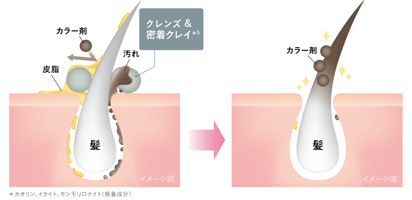 染まりをサポート「クレンズ＆密着クレイ」