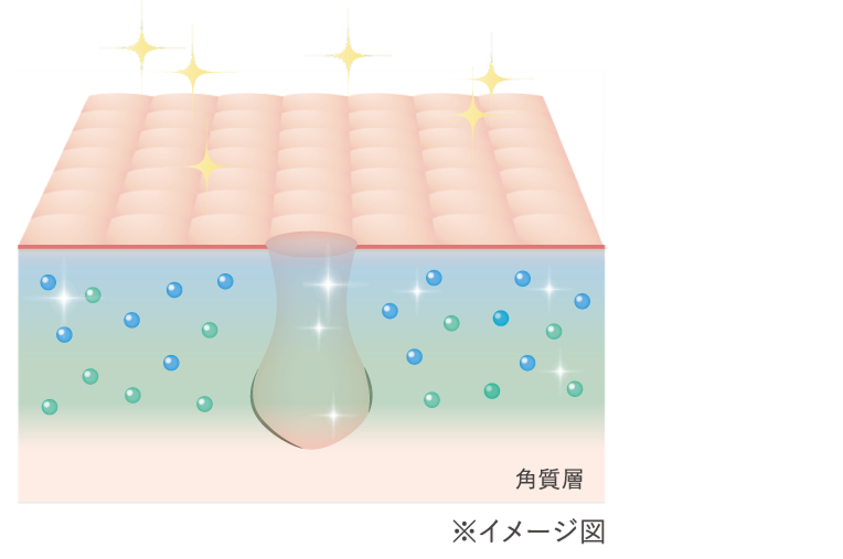 乳液によってうるおいが蓋をされて