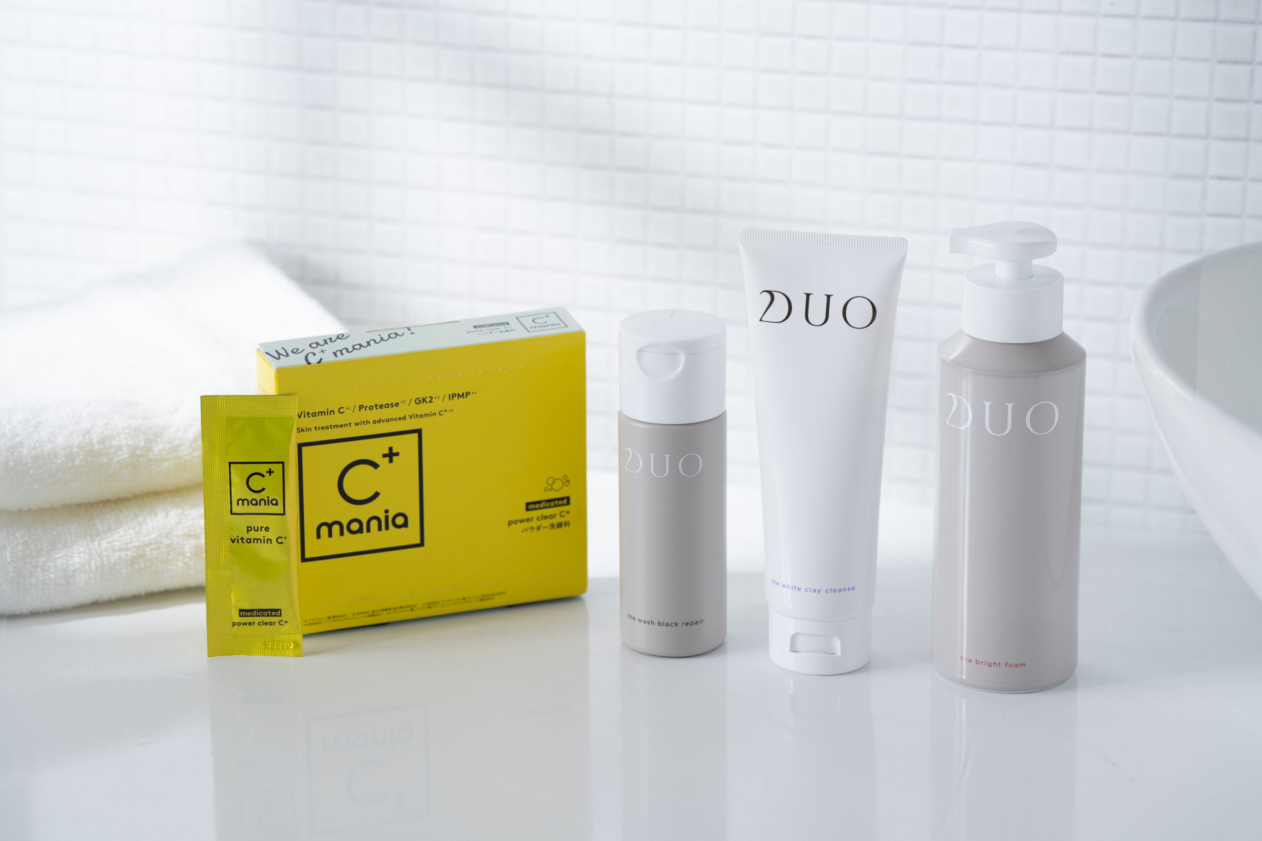 角版写真_C+mania 薬用パワークリアC+,DUO ザ ウォッシュ ブラックリペア,DUO ザ ホワイトクレイクレンズ,DUO ザ ブライトフォーム