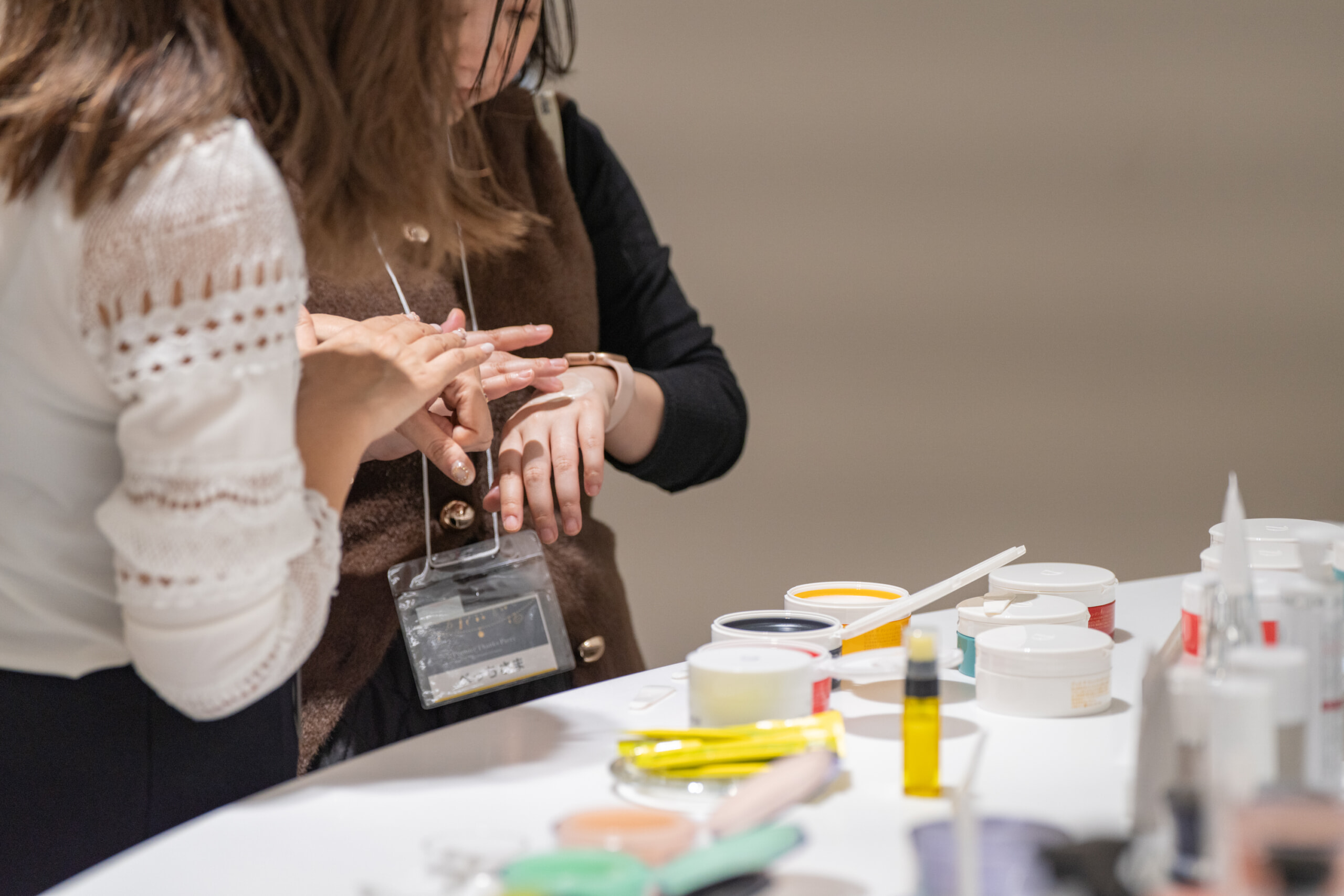 商品体験ブースでの体験風景