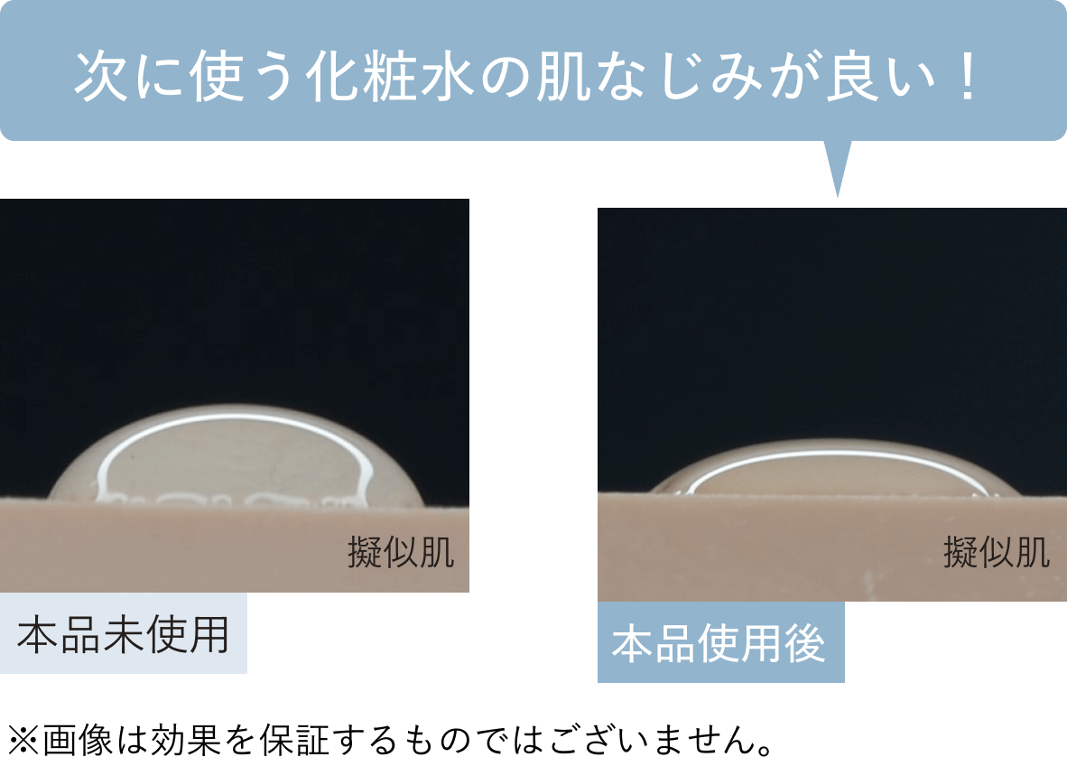 化粧水の肌なじみの画像