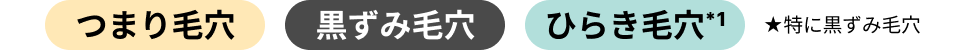 つまり毛穴,黒ずみ毛穴,ひらき毛穴