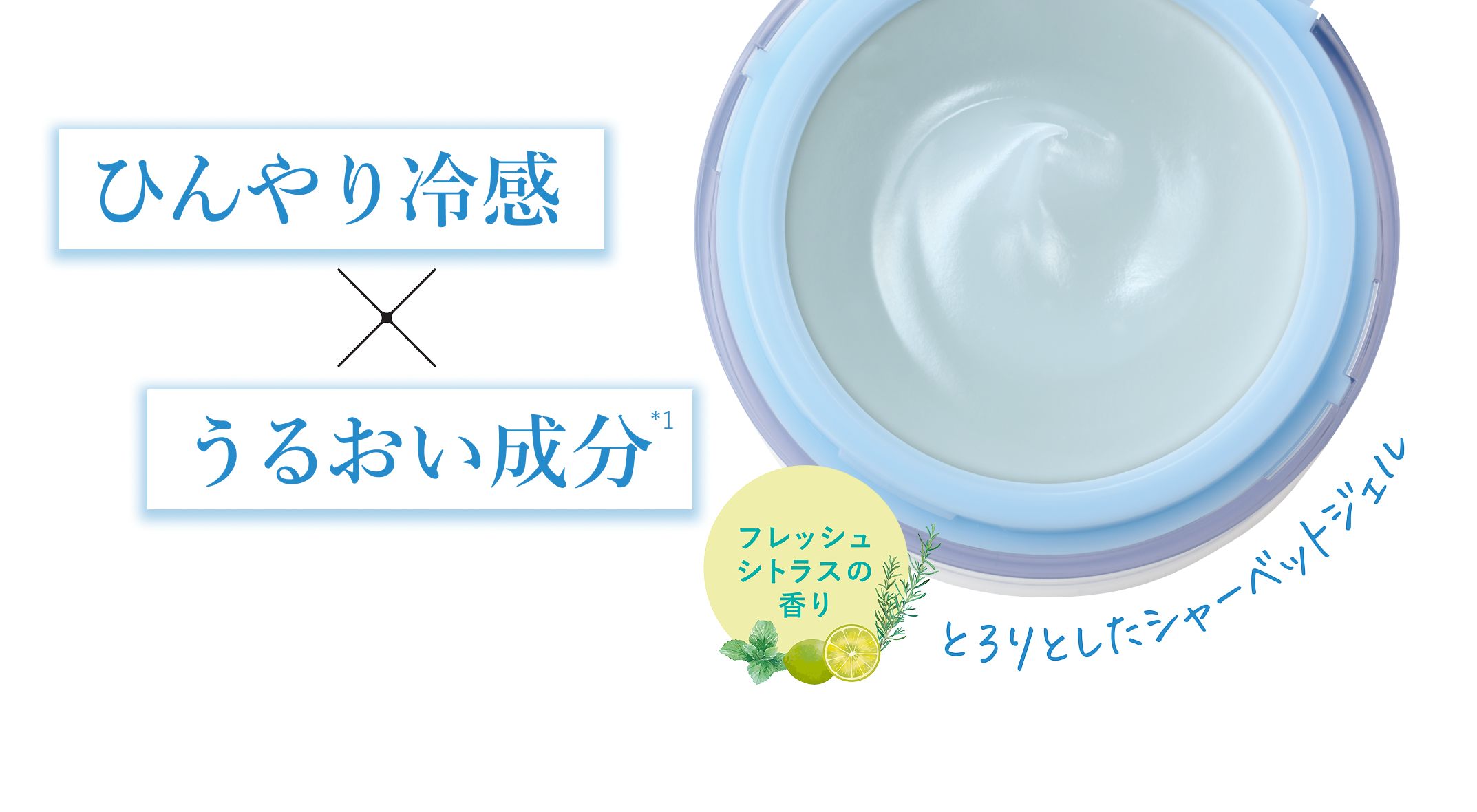 ひんやり冷感×うるおい成分のイメージ図