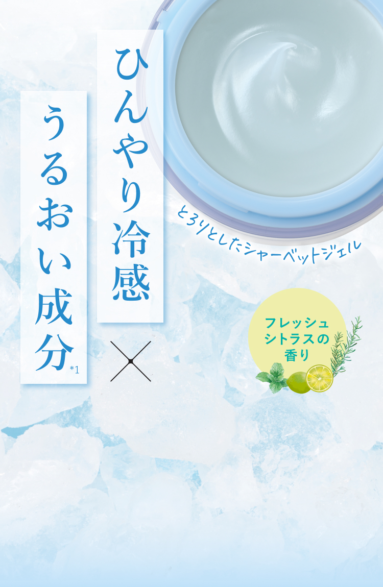 ひんやり冷感×うるおい成分のイメージ図