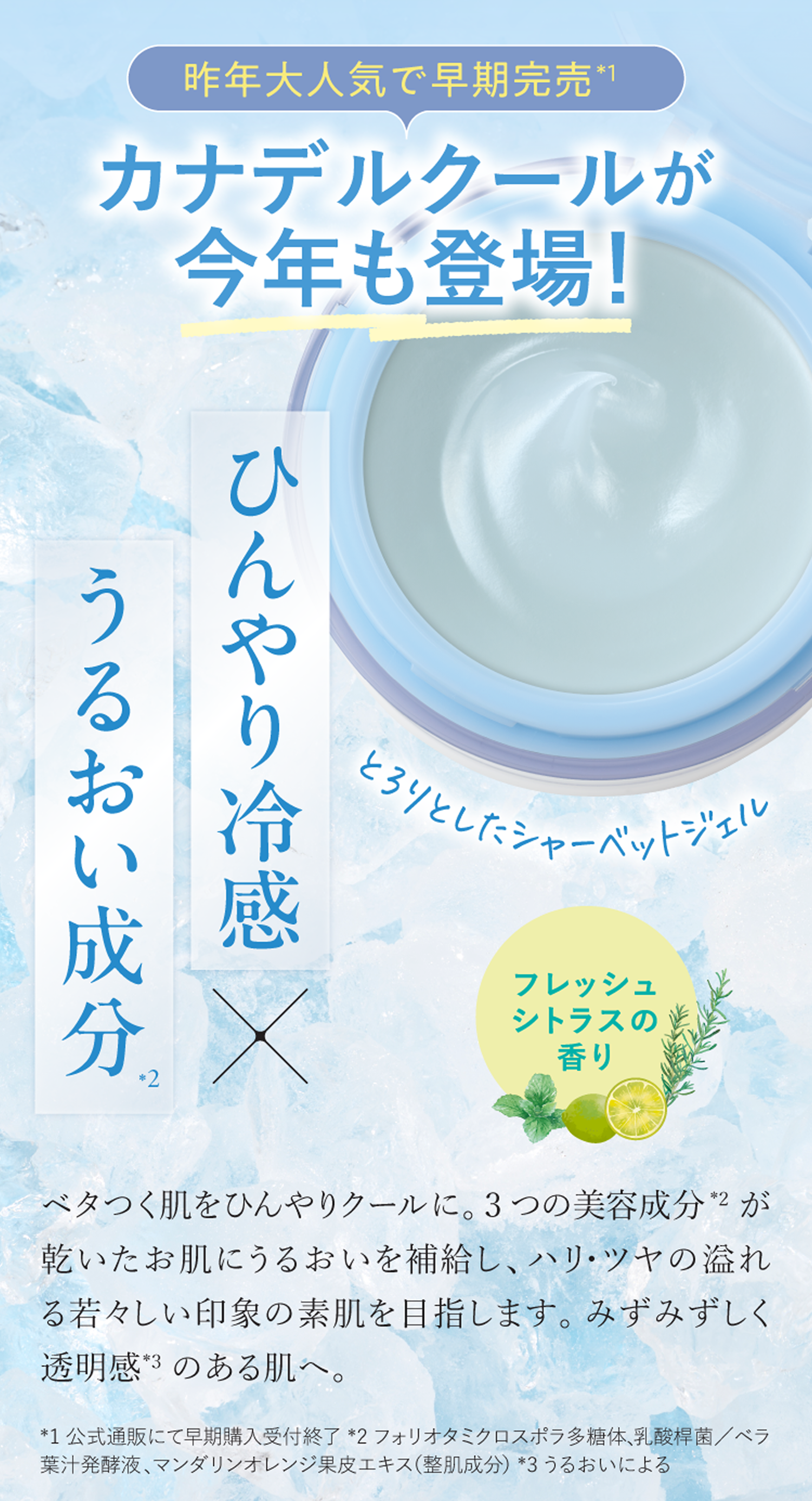 ひんやり冷感×うるおい成分のイメージ図