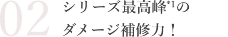 最高峰*1のダメージ補修力！