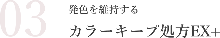 発色を維持するカラーキープ処方EX+