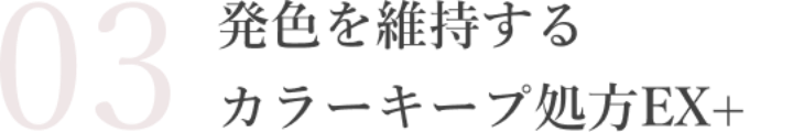 発色を維持するカラーキープ処方EX+