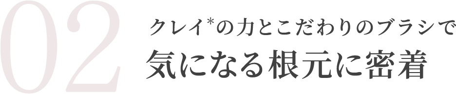 クレイ*の力とこだわりのブラシで気になる根元に密着