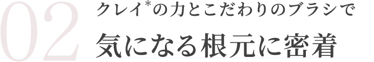 クレイ*の力とこだわりのブラシで気になる根元に密着