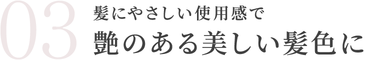 髪にやさしい使用感で艶のある美しい髪色に