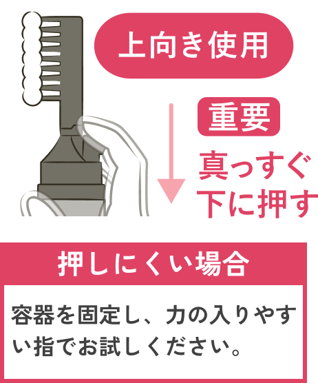 中身(泡)を出すためのボタンの正しい使い方