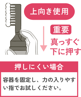 中身(泡)を出すためのボタンの正しい使い方
